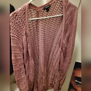 Button down quarter sleeve cardigan